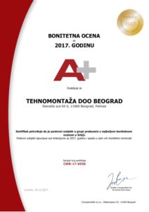 Sertifikat Tehnomontaza